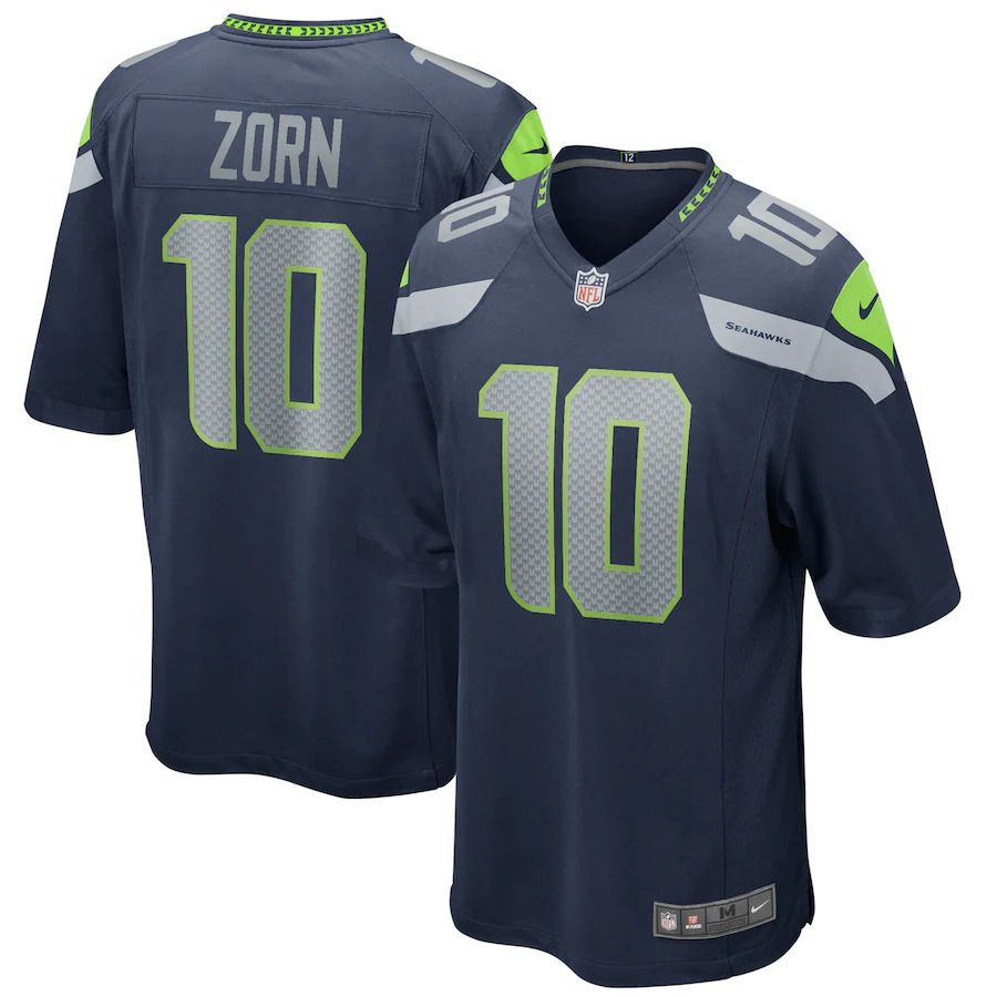Men Seattle Seahawks #10 Jim Zorn Nike College Navy Game Retired Player NFL Jersey